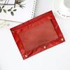3 Ring Binder File Folder Colorful Fabric Binder Pouch with Clear Window Large Capacity Pencil Pouch for School Office Supplies