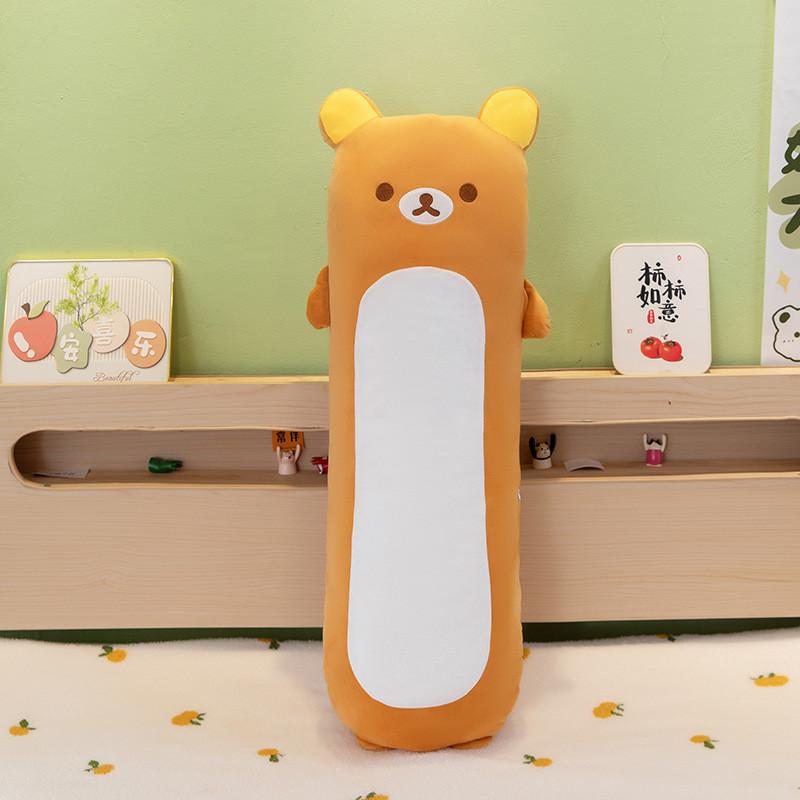 

Plush Rilakkuma Bed Headboard Pillow With Soft Short Plush For Dorm Room Bedside Decor 60cm коричневый