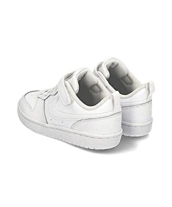 Athletic School Court Borough Low 2 [Nike] Girls' Kids' Shoes, Shoes, Shoes, Low-Cut Sneakers, PSV, Casual, School, BQ5451, White/White/White, 17.0cm
