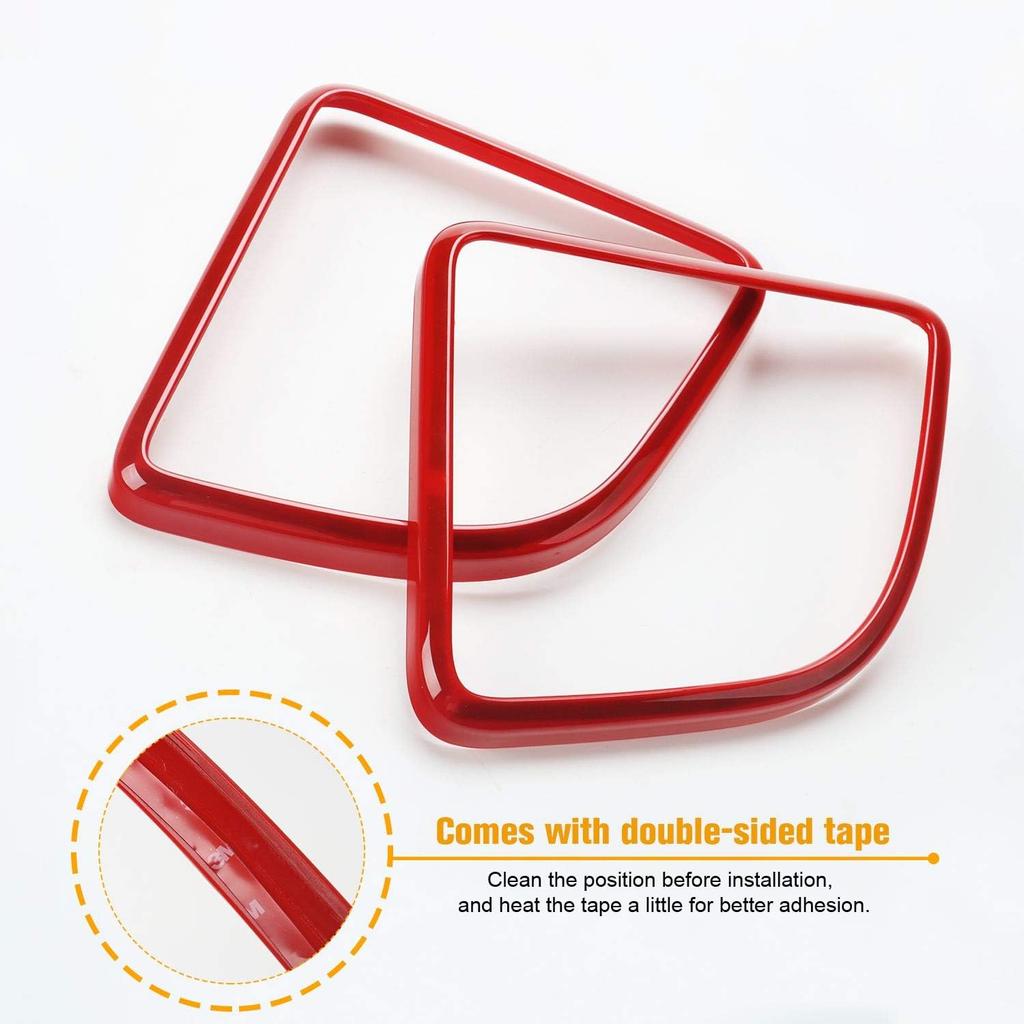 Voodonala for Jeep JK Roof Top Speaker Audio Trim for 2015-2018 Jeep Wrangler JK JKU, ABS Red 2 pcs
