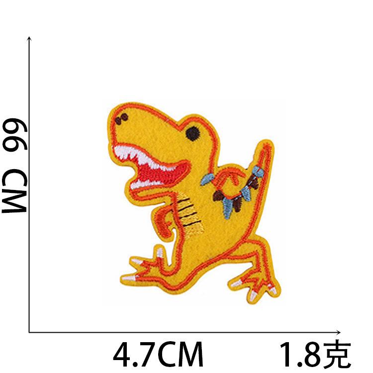 Cross-Border Hot Sale Cartoon Little Dinosaur Embroidery Cloth Sticker Adhesive Embroidery Label Cute Little Animal Children'S Clothing Patch Sticker