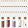 50pcs 30ml Mini Glass Bottles with Wooden Screws Clear Small Bottles for Wishes Tracts Potion Jars Sand Art Decorations Wedding