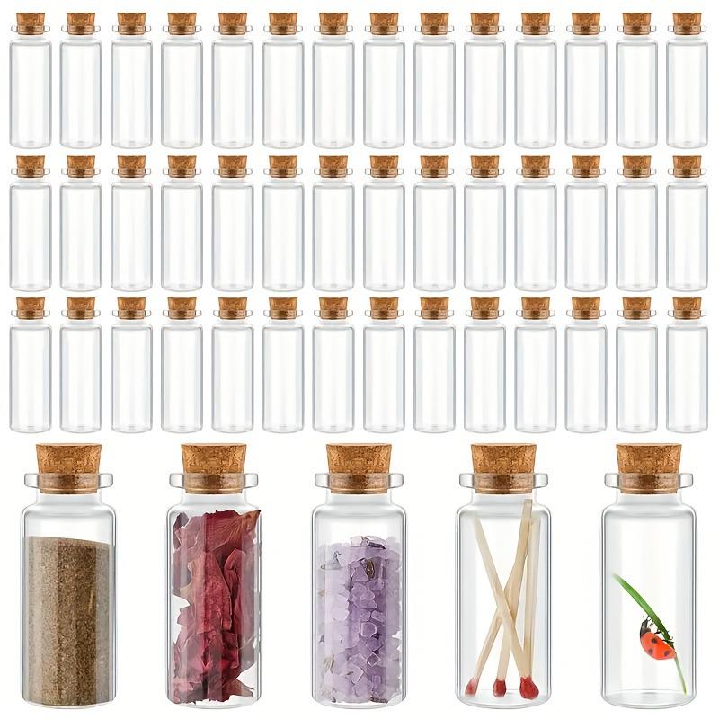 50pcs 30ml Mini Glass Bottles with Wooden Screws Clear Small Bottles for Wishes Tracts Potion Jars Sand Art Decorations Wedding