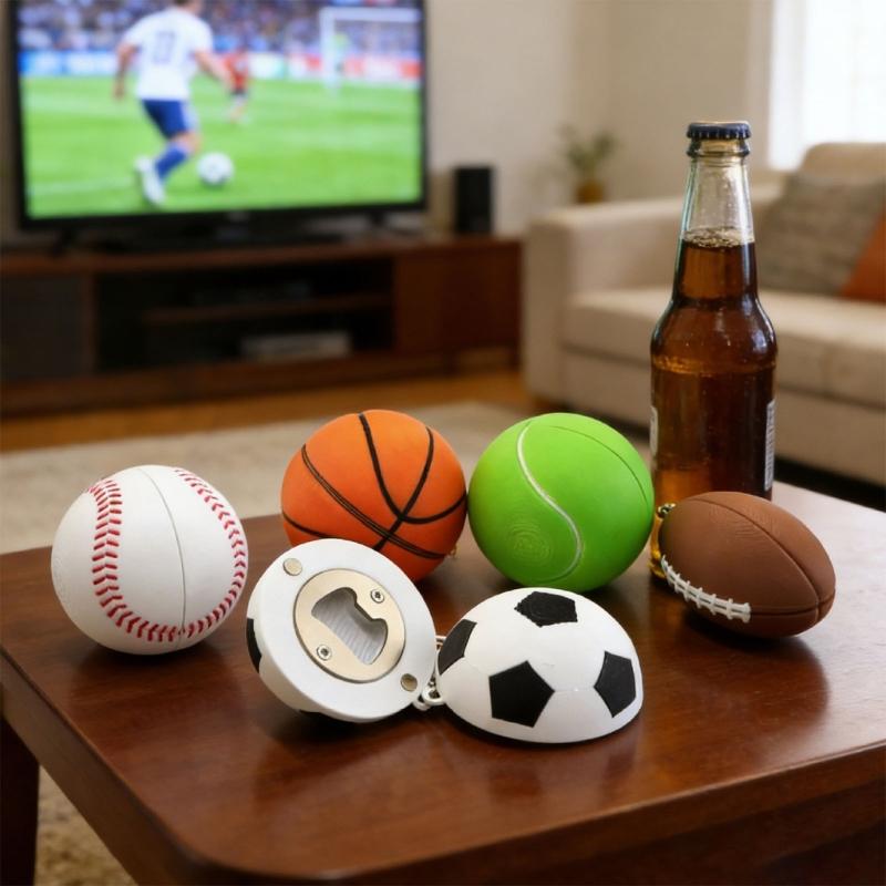 Unique Ball Shape Bottle Opener Magnetic Fridge Decors Drink Opener Tool Perfect Gift For Football Enthusiasts