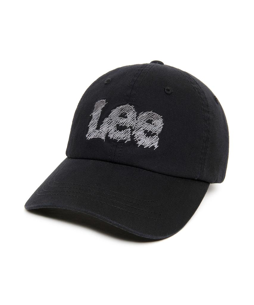 LEE Drawing Stitch Cotton Ball Cap Black