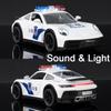 1:32 911 Dakar Legierung Sportwagen Modell Diecast Spielzeug Ornament Türen geöffnet Sound Licht Rückzug Miniaturmodelle Kleinkind Kinder Geschenk