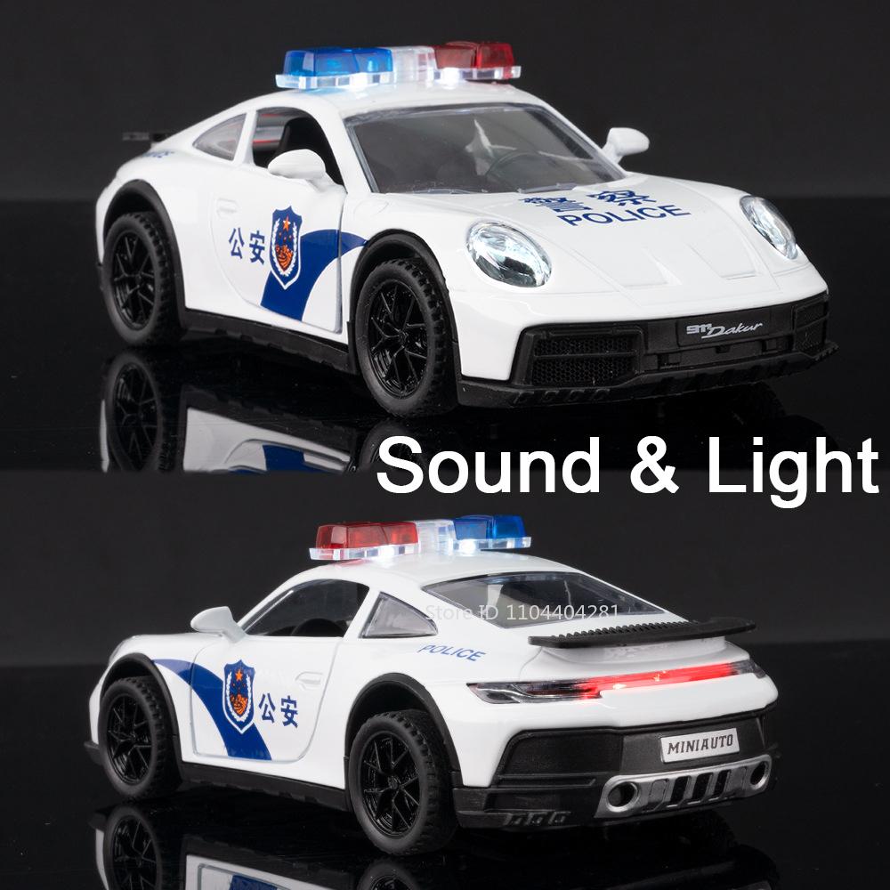 1:32 911 Dakar Legierung Sportwagen Modell Diecast Spielzeug Ornament Türen geöffnet Sound Licht Rückzug Miniaturmodelle Kleinkind Kinder Geschenk