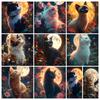 5D Diamond Painting Moon Night Flower Cat Decoration DIY Full Diamond Mosaic Inlaid Cross Stitch Set Gift