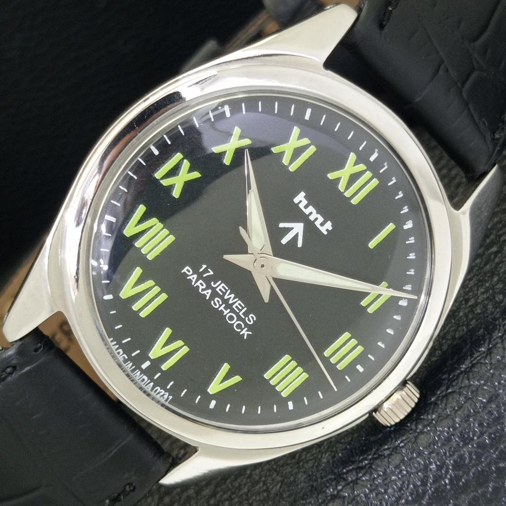 

HAND-WINDING VINTAGE HMT INDIAN MENS BLACK COLOR DIAL WATCH a700307-5 R202-a700307