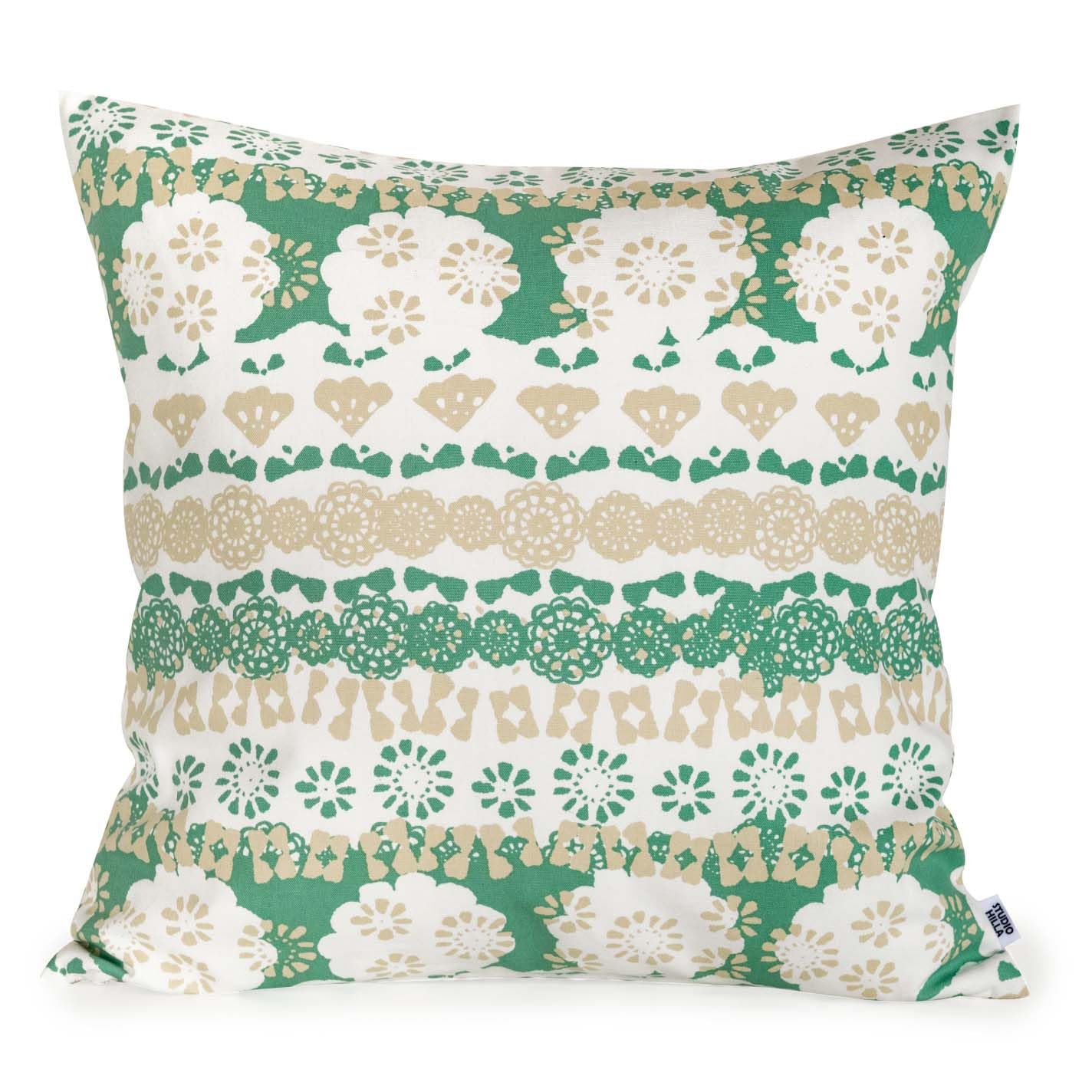 

LDnext Rene Due Studio Hilla Cushion Cover, Vegetable Garden Green, Approx. 45 x 45 cm, Made in Japan, 71400510