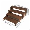 Collectible Display Steps Solid Wood Tiered Figurine Stand Space Saving Wooden Riser Set for