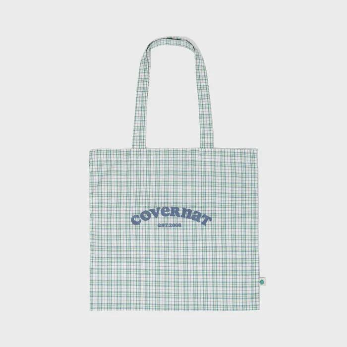 Clover Heart Check Eco Bag Green