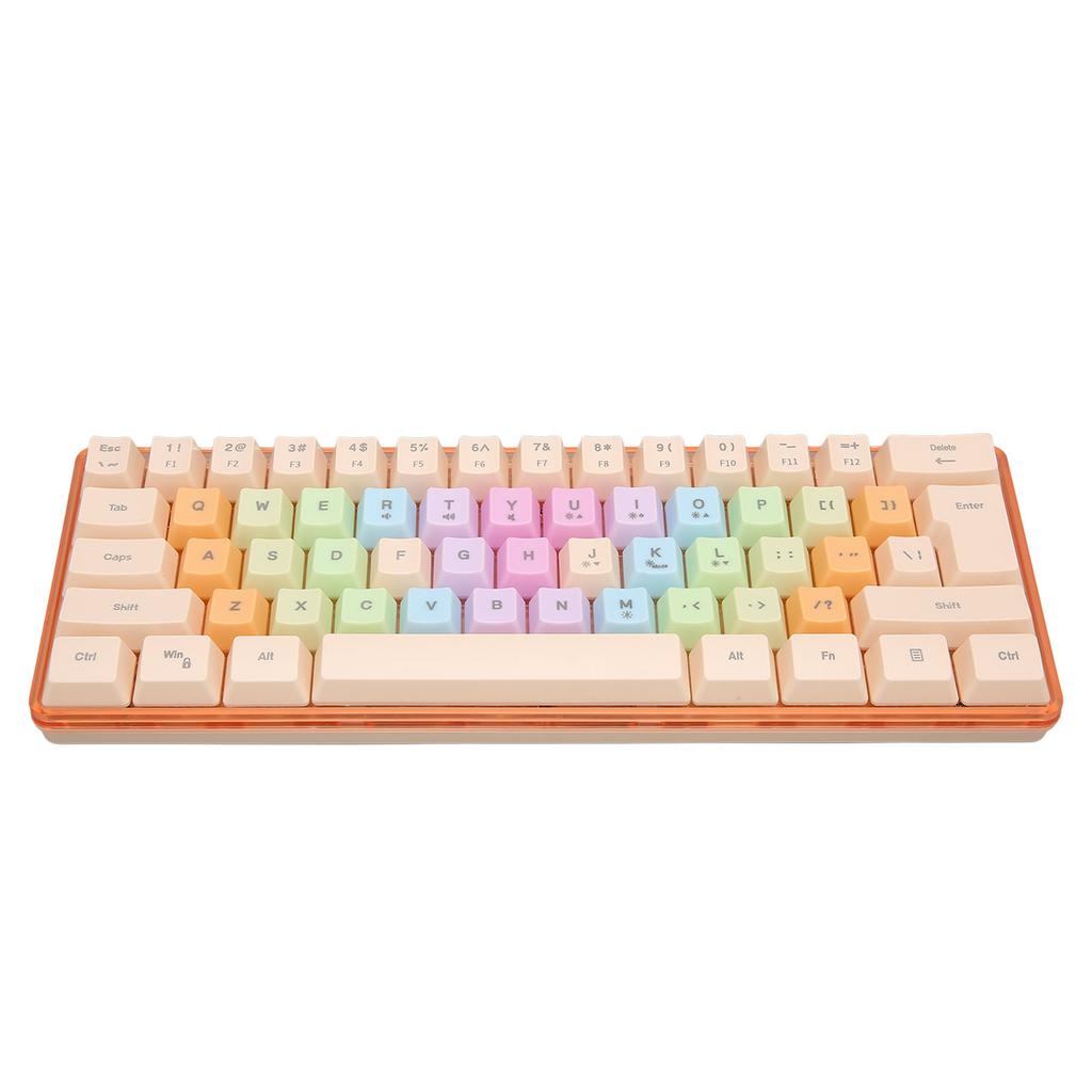 61 Keys Mechanical Keyboard RGB Backlight Colorful Keycaps Mini Wired Mechanical Keyboard for