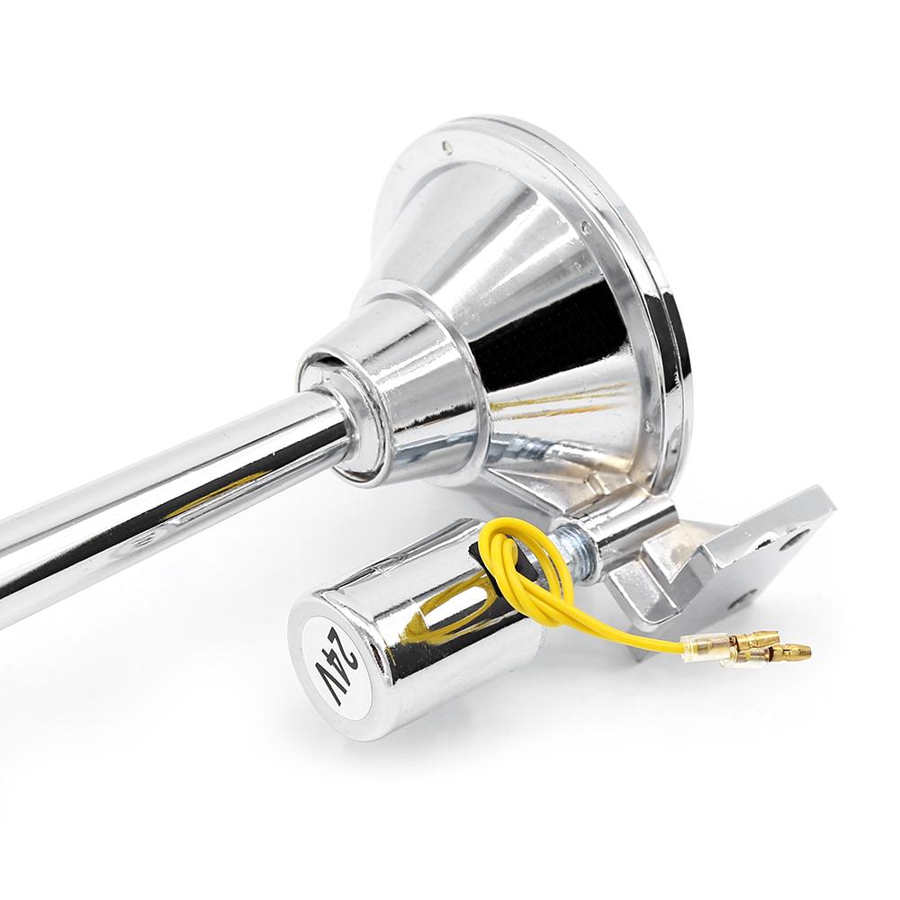 Super Loud Single Trumpet Square Semi Truck Air Horn 12V/24V with Electric Valve Control Hose 640MM