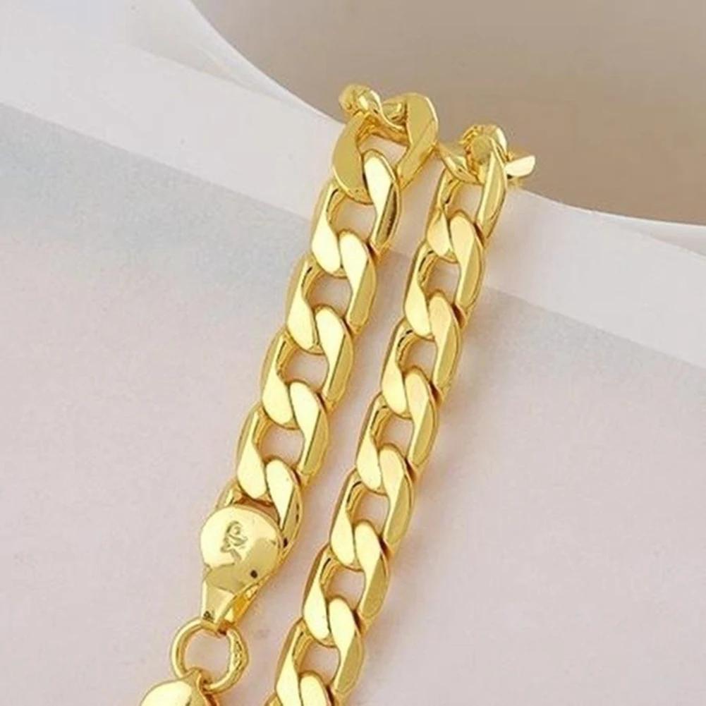 Herren 18K Gold Halskette Mode Herren 18K Gold Halskette Cuban Chain Halskette Für Herren Schmuck Geschenke