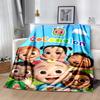 Cocomelon Flannel Blanket Soft Warm All-Season Throw, Design for Camping, Car Travel, Hiking Sofa, Bed, Office Perfect Gift for Parties