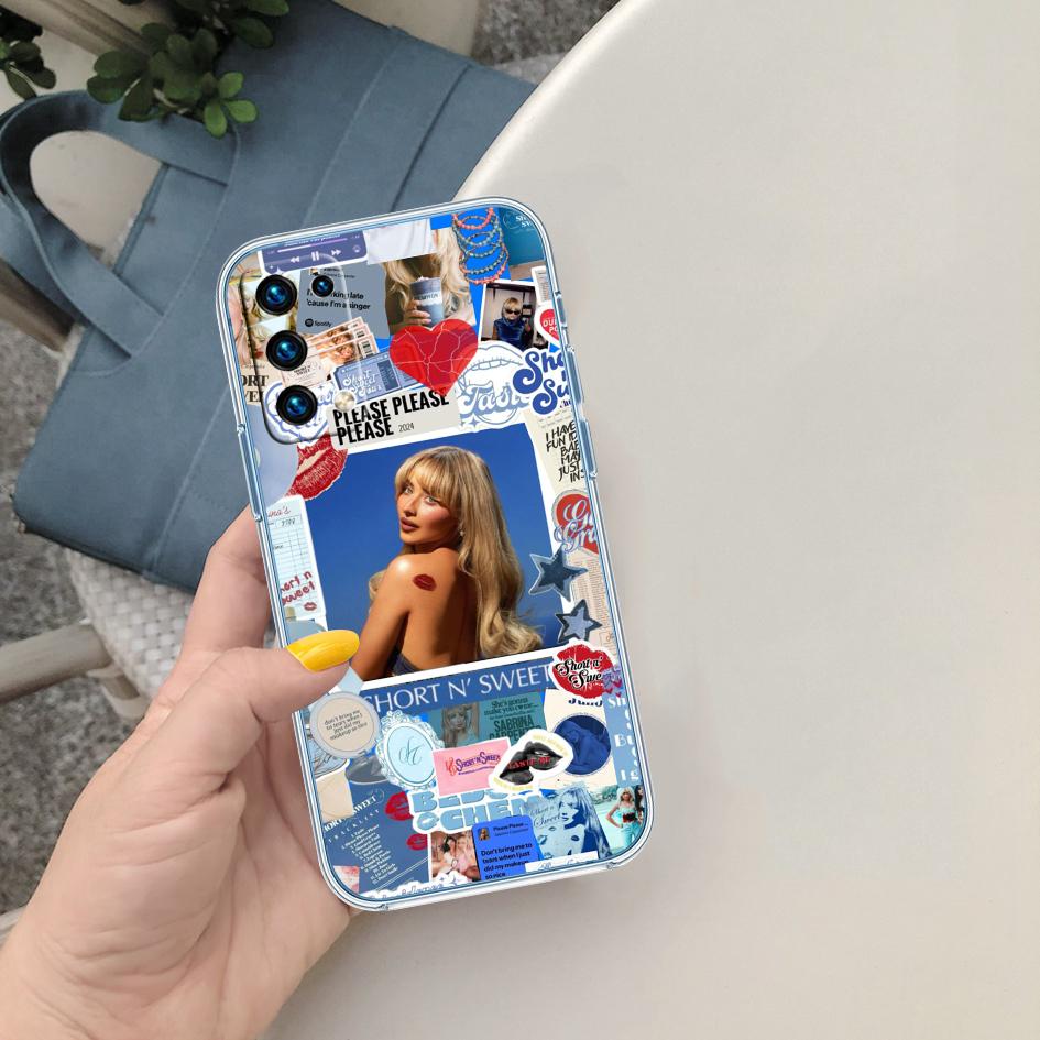 LO86 Sabrina Carpenter Soft Shell Transparent Phone Case for Samsung Galaxy A04 A04S A14 A23 A34 A54 M23 M33 M52 M53