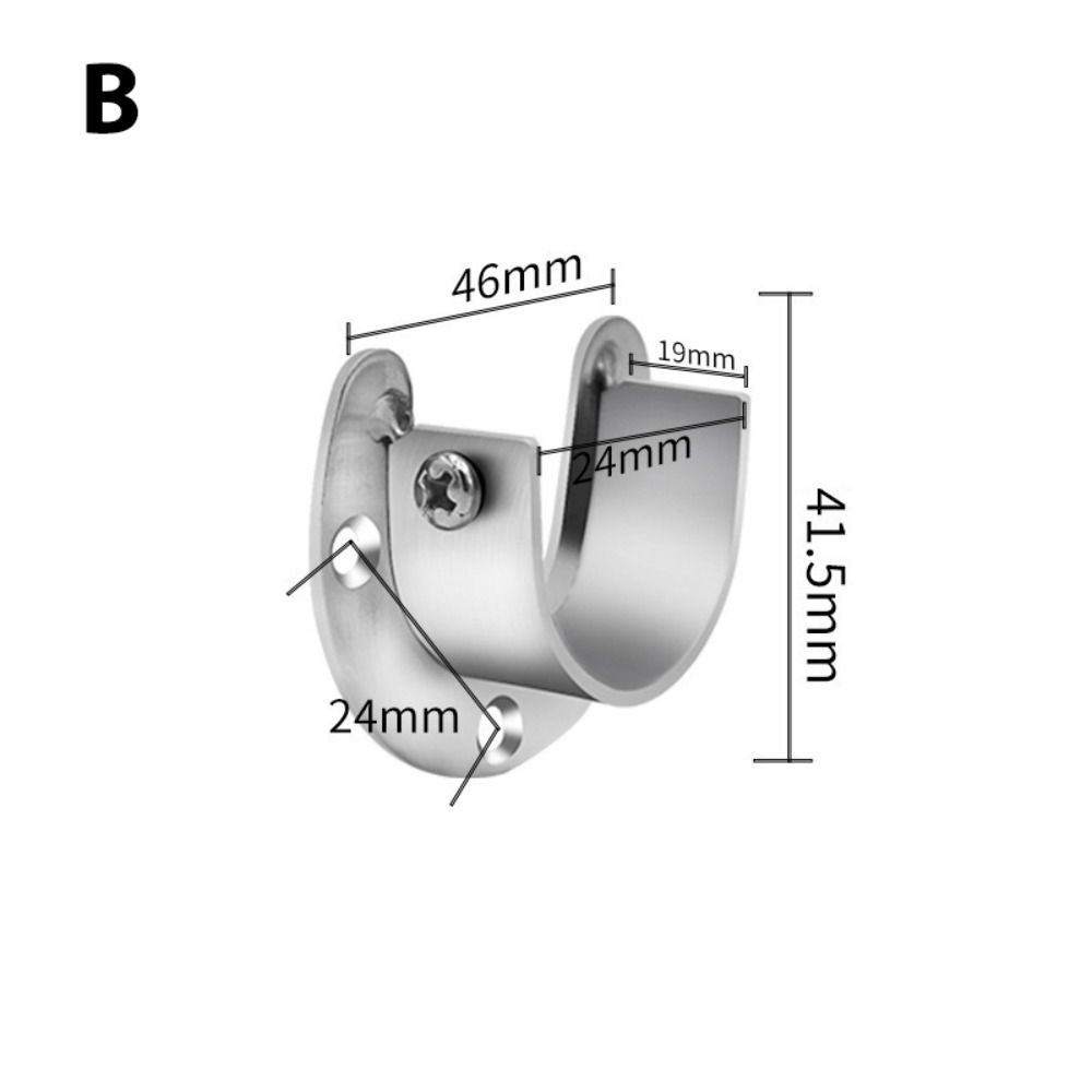 Heavy Duty Wardrobe Bracket U-Shaped Closet Rod End Support Rod Socket Flange Rod Holder Rod Holder