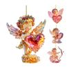 1/4Pcs Car Pendant Acrylic Scratch-Resistant Angel Heart Design Backpack Pendant Valentine Day Pendant Car Interior Accessor
