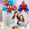 6pcs Ballons Spiderman Dessin Animé Décorations de Fête d'Anniversaire Ballon Spiderman 3D
