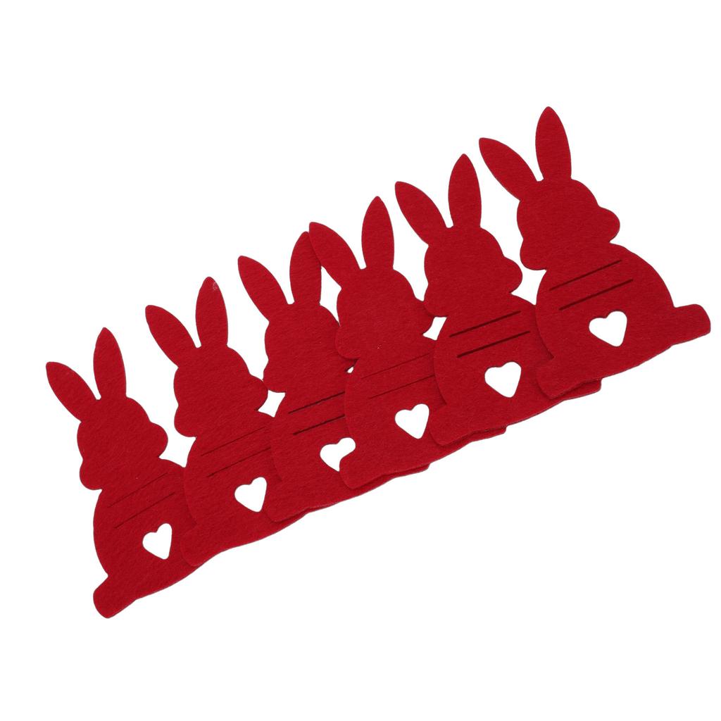 6PCS Easter Bunny Money Holders Funny Felt Cash Holder Card for Banknote Holding Party Decoration Red