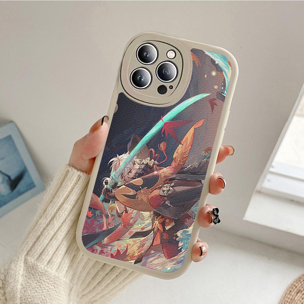 For Iphone Kazuha Genshin Impact Phone Case for Iphone 14 13 11 12 Pro MAX 13 12 MiNi 7 8 plus iphone 14 XS XR Lambskin Covers