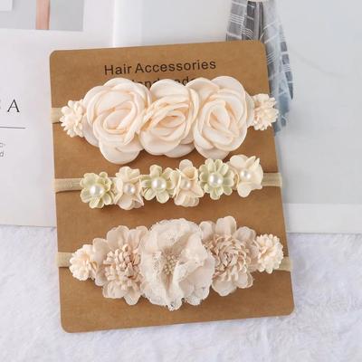 3pcs Baby Girl Headband Set Cute Baby Elastic Hair Band Newborn Head Flower Toddler Headband Headwear Kids Accessories