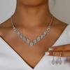 Funkelndes Strass- & Zirkon-Braut-Halsketten- und Ohrring-Set - Elegante Hochzeitsaccessoires