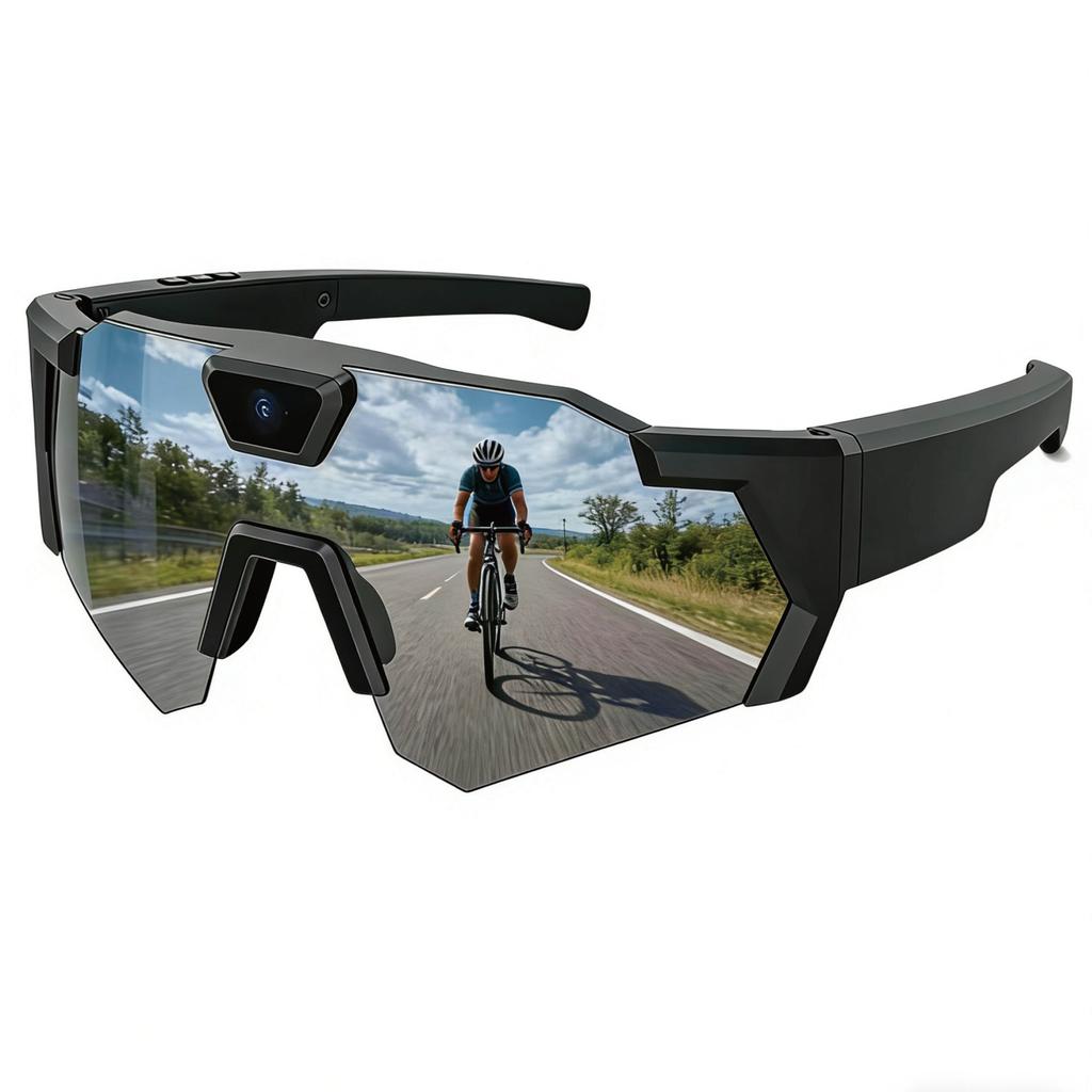 Gafas Inteligentes con Cámara Transfronterizas Gafas de Sol Deportivas para Ciclismo al Aire Libre Gafas de Esquí Control por Botón Pulsador Montura de Plástico Descarga de Teléfono