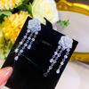"925 Silver Long Tassel Zircon Bow Earrings for Women - Light Luxury & Versatile Design"
