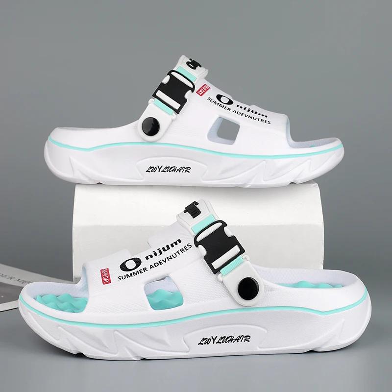 Pantoufles de massage d'été pour hommes, sandales d'intérieur et d'extérieur, sandales de plage confortables et souples, sabots, chaussures décontractées pour hommes et femmes, pantoufles de maison