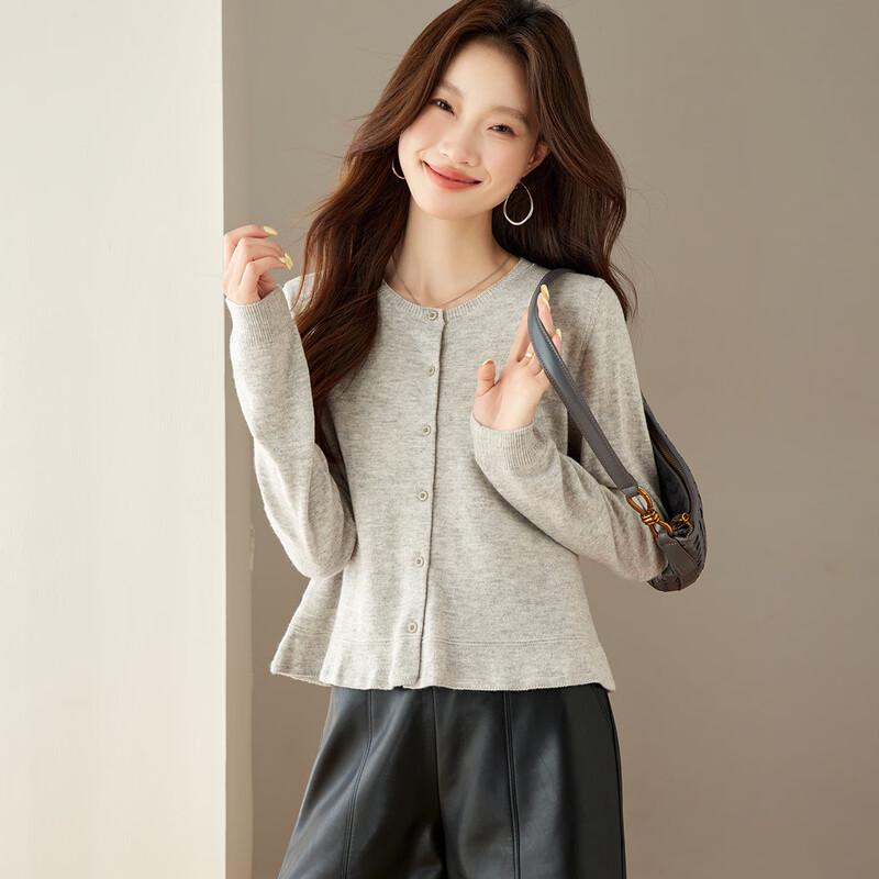 Srcr Women's Short Knitted Wool Cardigan
