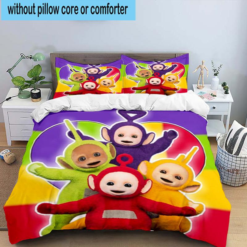 3PCS Teletu-bbies Celebrate Pride 3pcs Bedding,Including 3PCS Duvet Cover And 2pcs Pillowcases Perfect for Christmas,Ideal for Bedroom, Dormitory