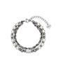 Scalettoblack Urm014 Layered Chain & Stone Bracelet