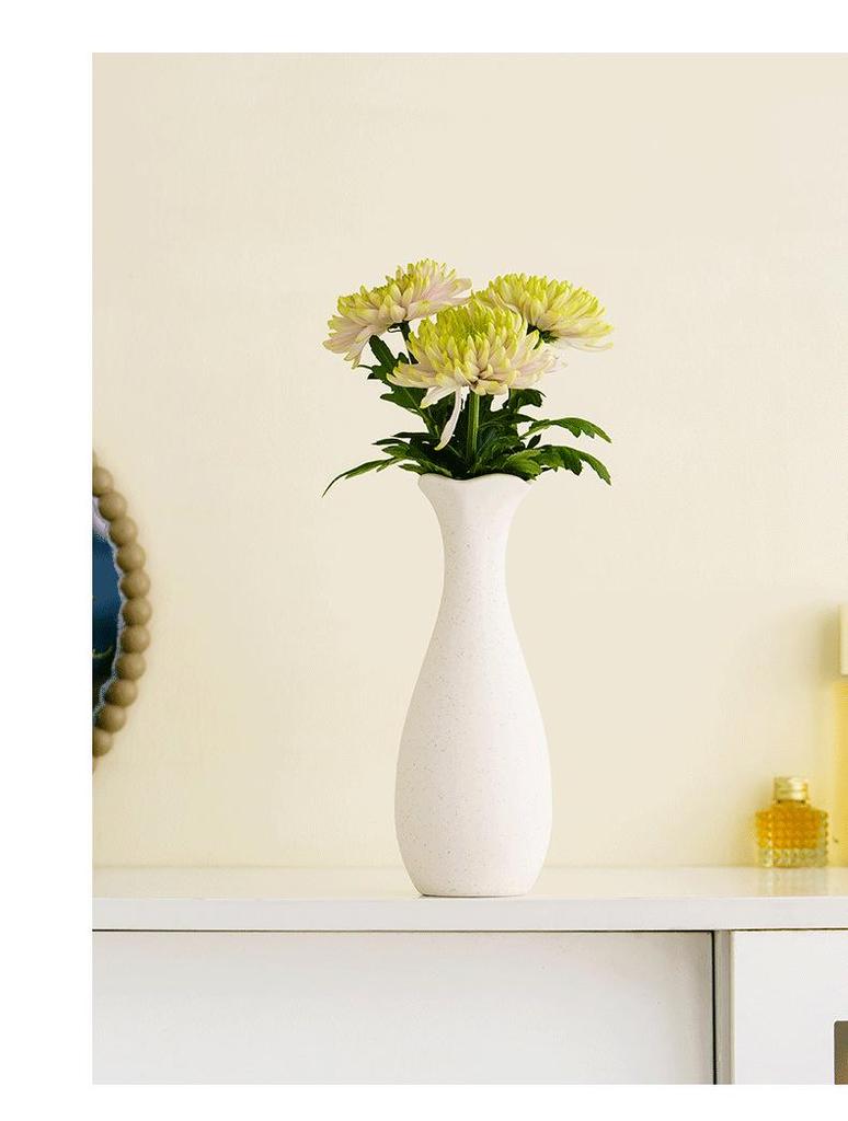 Shumen High-Class Small Mouth Ceramic Vase for Desktop Flower Arrangement