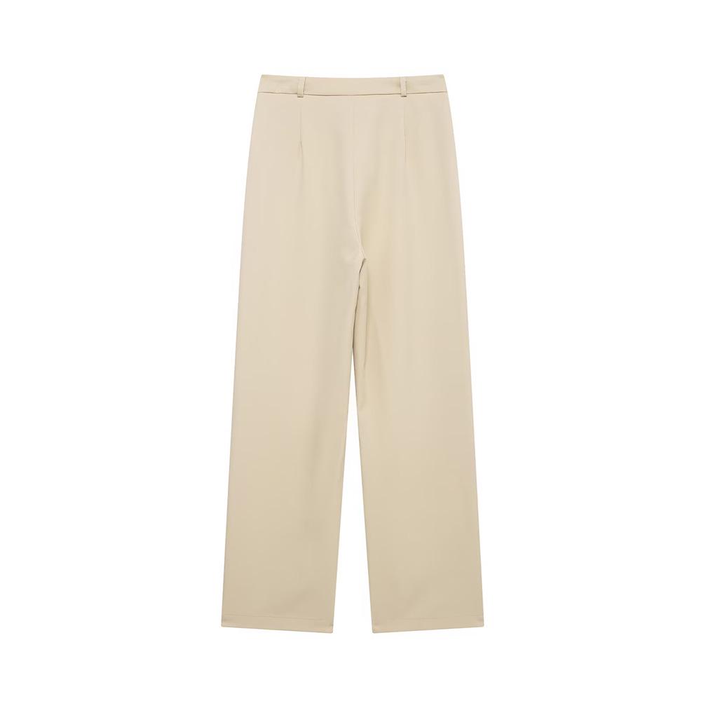Spring 2025 Women's Versatile Wide-Leg High-Waist Casual Pants - Slimming & Loose Drape Design