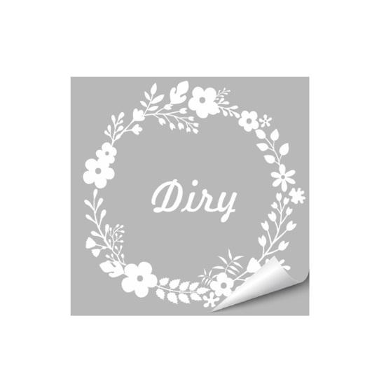 

Yousheng Static Sticker Transparent with Garland Flower Printed Static Cling Label Glue-Free Decal for Washing D