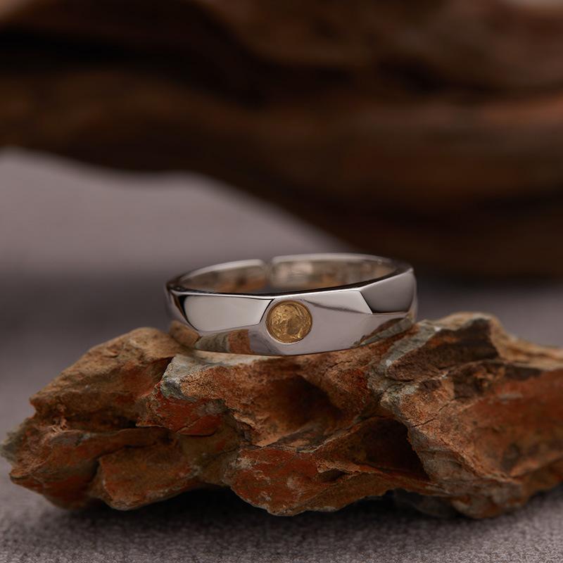 Original Design Does Not Fade Niche High Sense S925 Sterling Silver 18K Natural Citrine Lucky Treasure Ring Women