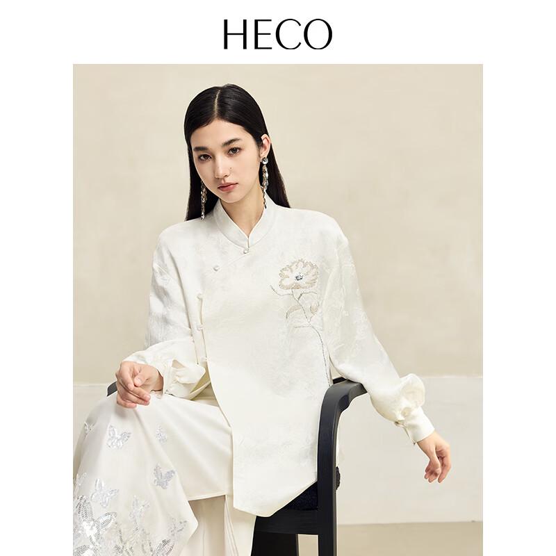 HECO New Chinese Style Acetate Beaded Embroidery Commuter Shirt