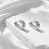 Stainless Steel Geometric Three-Layer Earrings: Stylish Ear Cuffs for Women, Classic Versatile Jewelry with a High-End, Luxurious Feel.