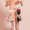 10pcs For Bouquet Gift Bag with Handle Transparent Packaging Bags Flowers Wrapping Party Supplies