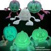 Halloween 3D Printed Pumpkin Figurine Posable Pumpkin Fidget Toy Movable Pumpkin Action Figure Desktop Decoration Ornament Festi