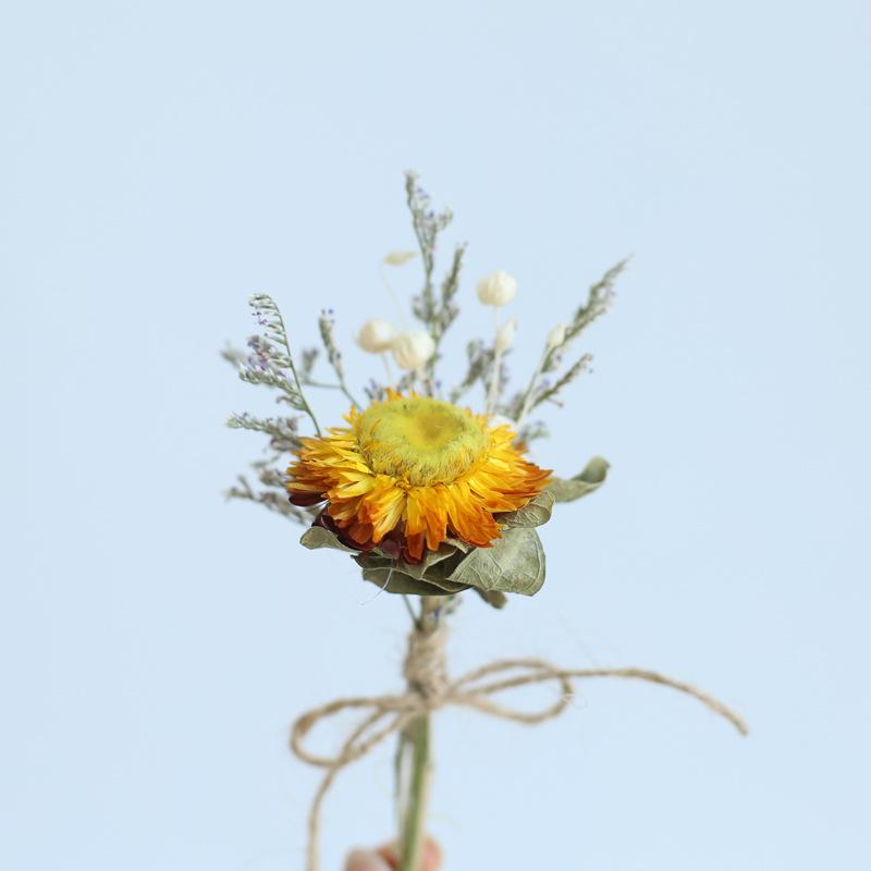 12cm Preserved Flower Boutonniere: Mini Bouquet for Bride, Bridesmaid, Wedding, Gift Box, Party Favor Decoration