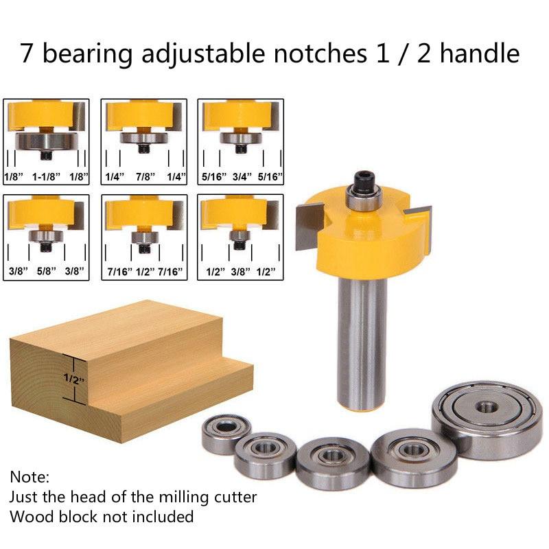 

7 шт. 8-міліметровий хвостовик із кульковим носом 1/2 1/4 хвостовика Фреза для дерева 1/2 handle