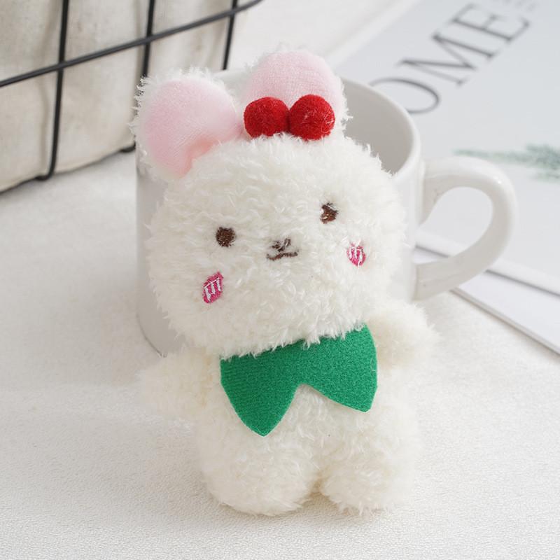 Adorable Cherry Bunny Plush Toy Mini Teddy Bear Bag Charm For Couples And Girls
