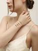 Snake Chain Bracelet Dainty Birth Stone Zircon Jewelry Set Gold Plated Stainless Steel Bracelets Set
