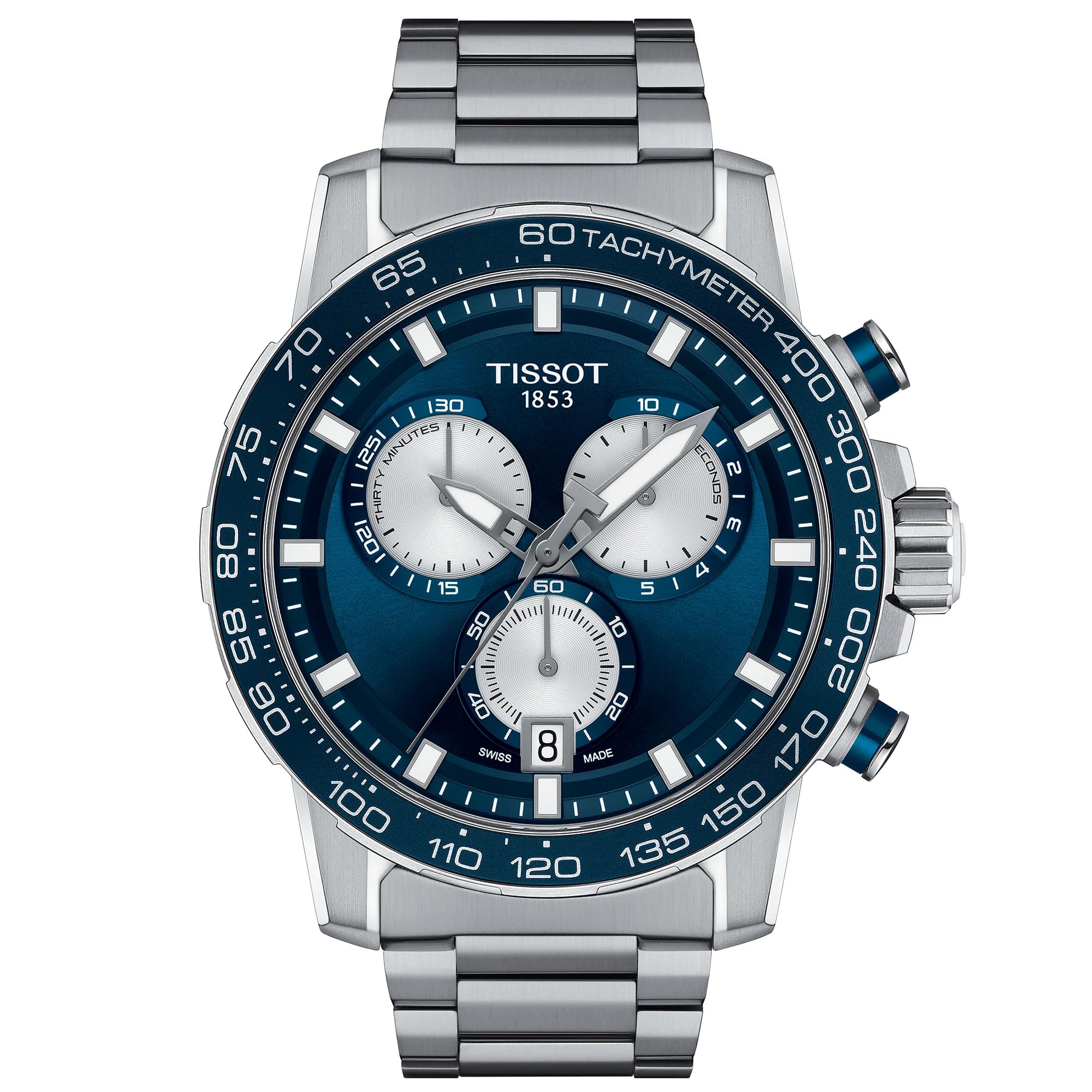 

Чоловічий хронограф Tissot Super Sport, Синій циферблат, Браслет, T1256171104100 [Офіційний імпорт]