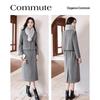 Detachable Fur Collar Coat & Skirt Set