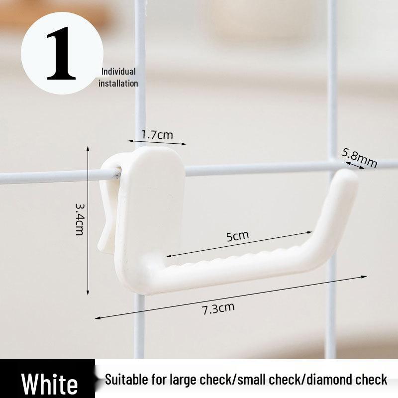 Nail-Free Grid Panel Hook for Wire Mesh Shelves - No-Drill Wall Storage Hooks for Kindergarten Display