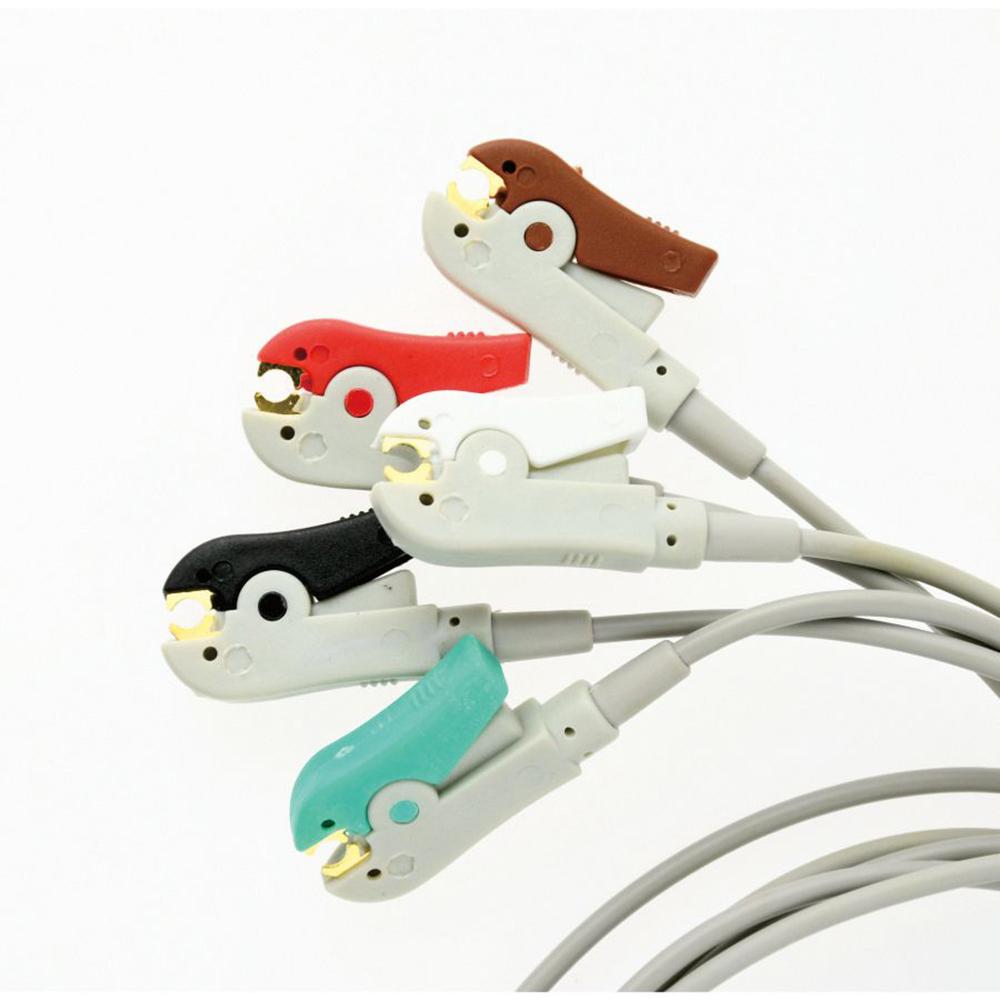 Compatible with PH*I*LI*PS Cable 3/5-Channel Snap/Clip, Replacement ECG Lead Wires Cable Adapter, Use for Companion ECG Trunk Cable